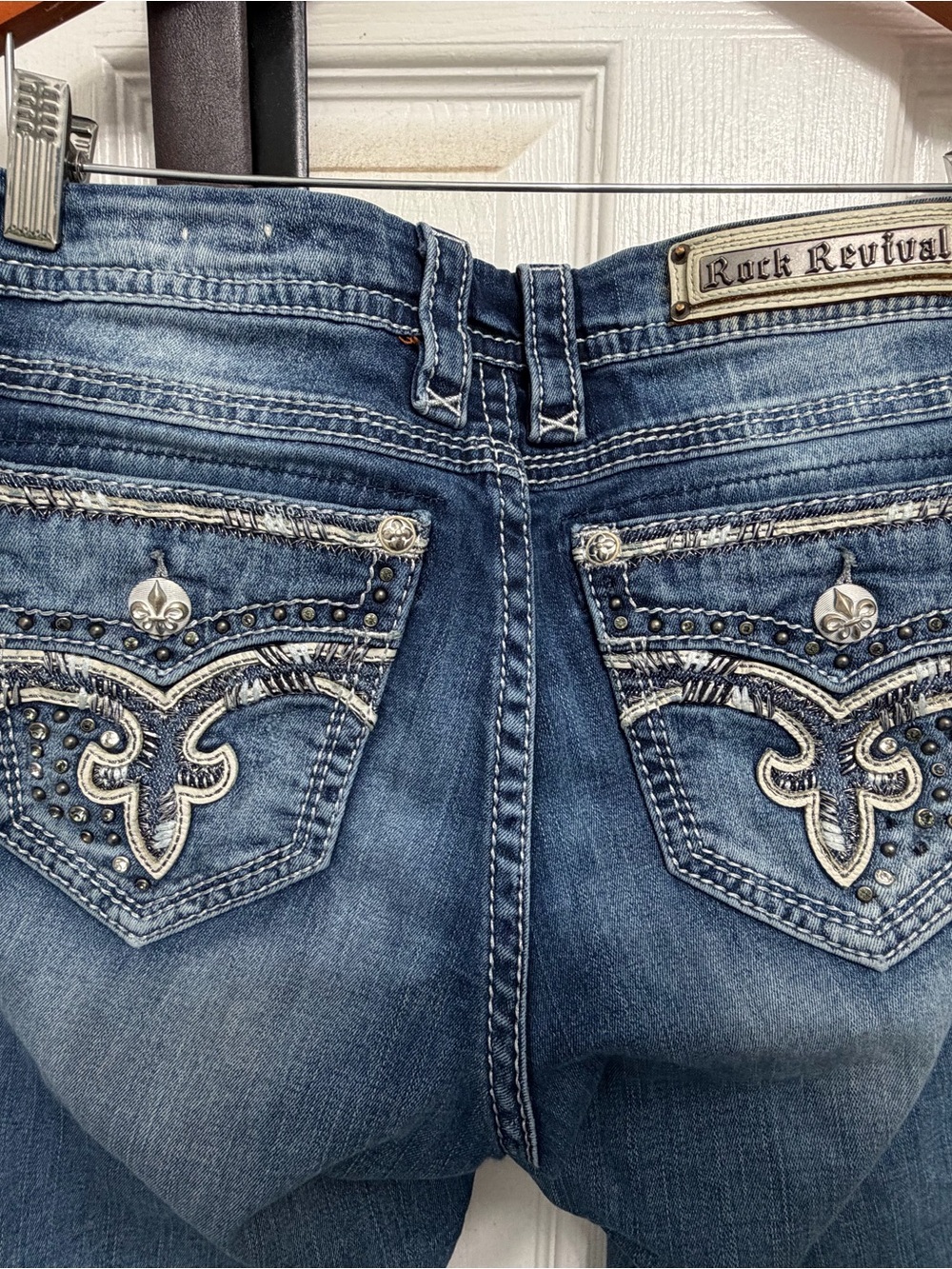 Rock Revival Women's Blue Embroidered Boot Cut Jeans